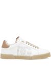 Sneakers Portofino in pelle di vitello con logo traforato beige