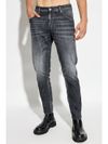 Stretch cotton jeans with a faded effect