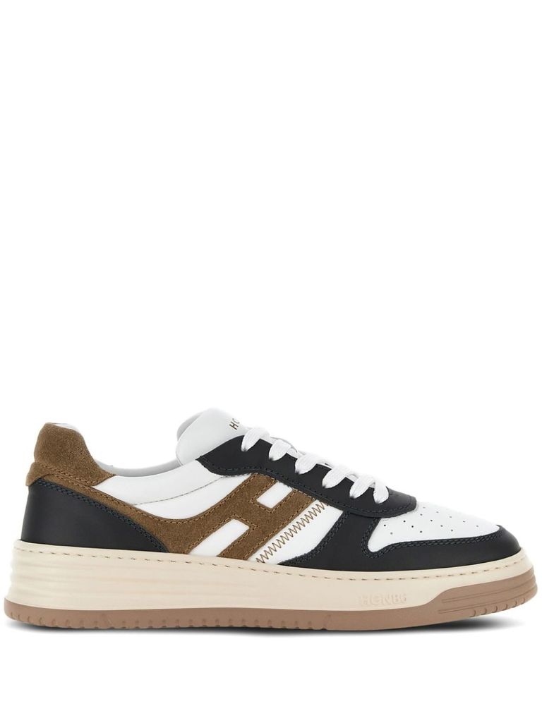 Shop Hogan H630 Sneakers In Calfskin Leather With Side Logo In Multicolour