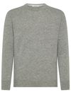 Crew neck sweater in wool and cashmere