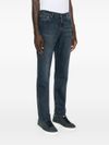 Jeans dritti in cotone stretch a vita media