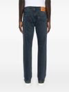 Straight-leg stretch cotton jeans with a mid-rise waist