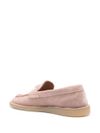 Blush pink logo plaque loafers