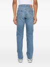 Straight-leg stretch cotton jeans with a mid-rise waist