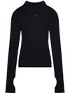 Black ribbed jumper