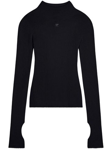 Black ribbed jumper