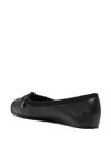 Black nappa ballerinas with rounded toe