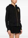 Black zip-up sweatshirt with embroidered logo