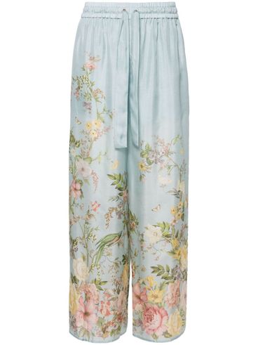 "Waverly" blue silk trousers