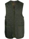 barbour - Quilted reversible vest with pockets