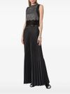 Long black pleated skirt