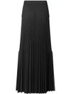 Long black pleated skirt