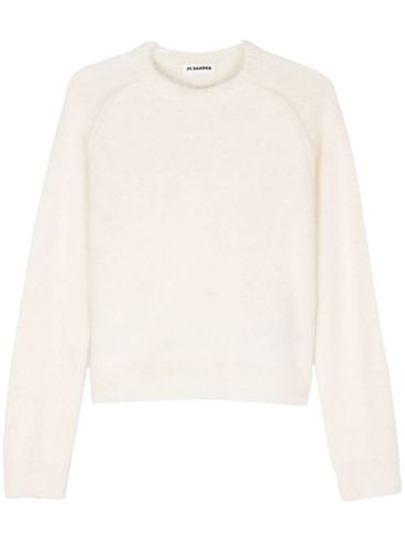 JIL SANDER - Maglione bianco crema con effetto spazzolato