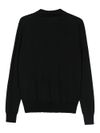 Black wool sweater with pin