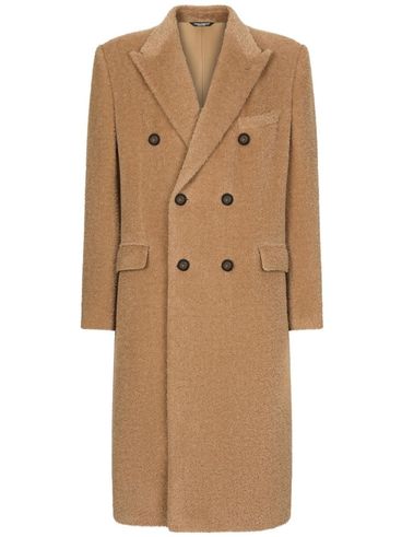 DOLCE & GABBANA - Long double-breasted coat in baby llama