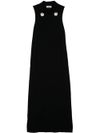 Long black dress in fine wool knit