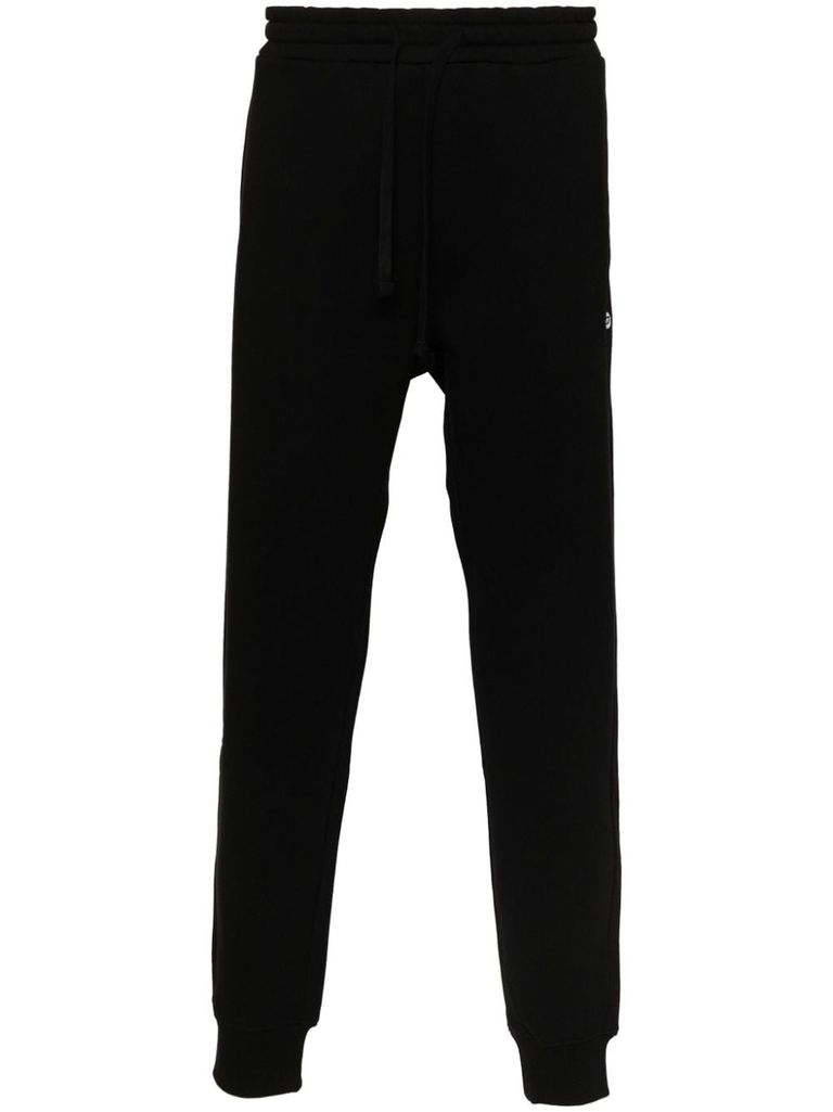 Shop Diesel Cotton Joggers With Applied Logo In Black