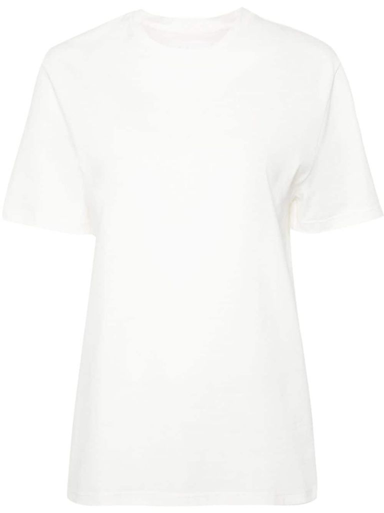 Shop Jil Sander Cotton Jersey Logo Print T-shirt In White