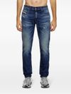 Jeans slim in cotone effetto sbiadito