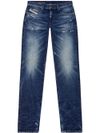 Jeans slim in cotone effetto sbiadito