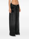 Black Layered Wide Leg Jeans