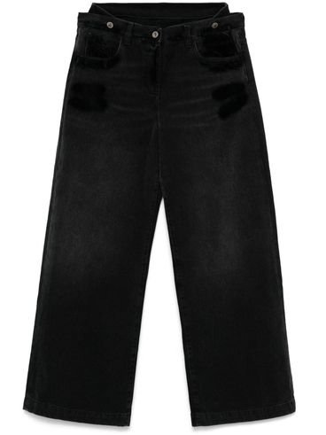 Black Layered Wide Leg Jeans