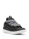 Sneakers Curb in tessuto denim con lacci bianchi e neri