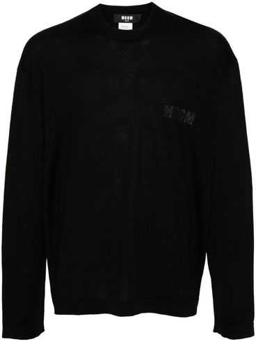 Wool blend sweater with logo print