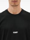 Black cotton T-shirt with white logo