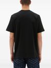 Black cotton T-shirt with white logo