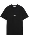 Black cotton T-shirt with white logo