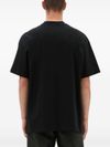 Black cotton T-shirt with logo print