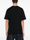 Black cotton T-shirt with white logo