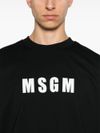 Black cotton T-shirt with white logo