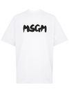 White cotton T-shirt with logo print