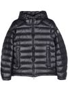 Besines short quilted puffer jacket with logo patch