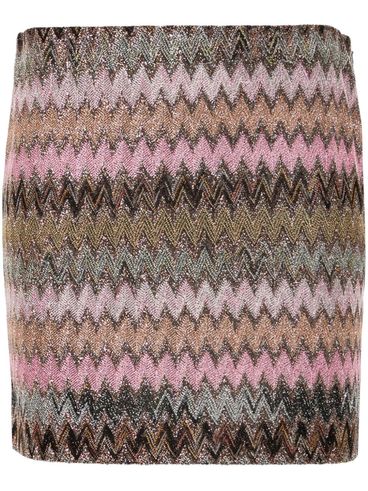 Zigzag lurex mini skirt