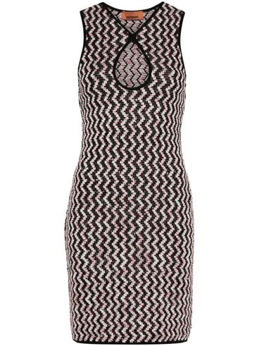 Zigzag pattern mini dress