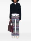 Zigzag pattern flared trousers