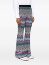 Zigzag pattern flared trousers