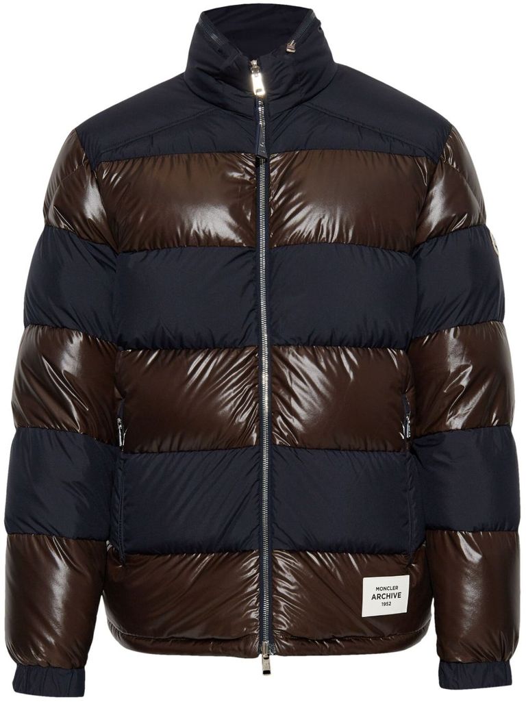 Shop Moncler Short Reversible Peclet Puffer Jacket In Goose Down In Blue