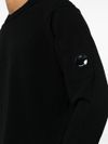 Crew neck wool sweater with lens logo