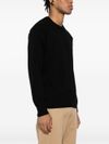 Crew neck wool sweater with lens logo