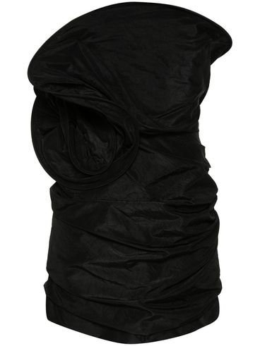 Sculptural rose draped dress