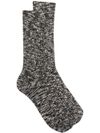 Ribbed cotton blend socks with applied logo