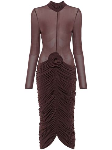 Sheer high neck midi dress