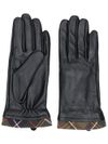 Olive Green Leather Lined Gloves