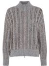 Gray cashmere cardigan with sequins