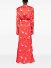 All-over floral print silk gown