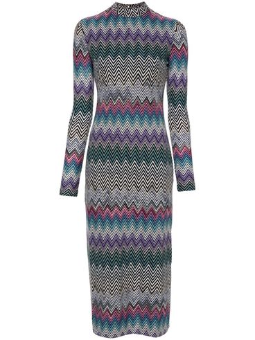 Zigzag woven midi dress